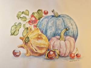 Blue Pumpkin Still Life